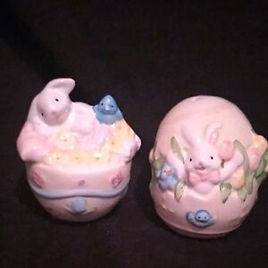 Vintage Salt & Pepper Shaker Bunny and Egg
